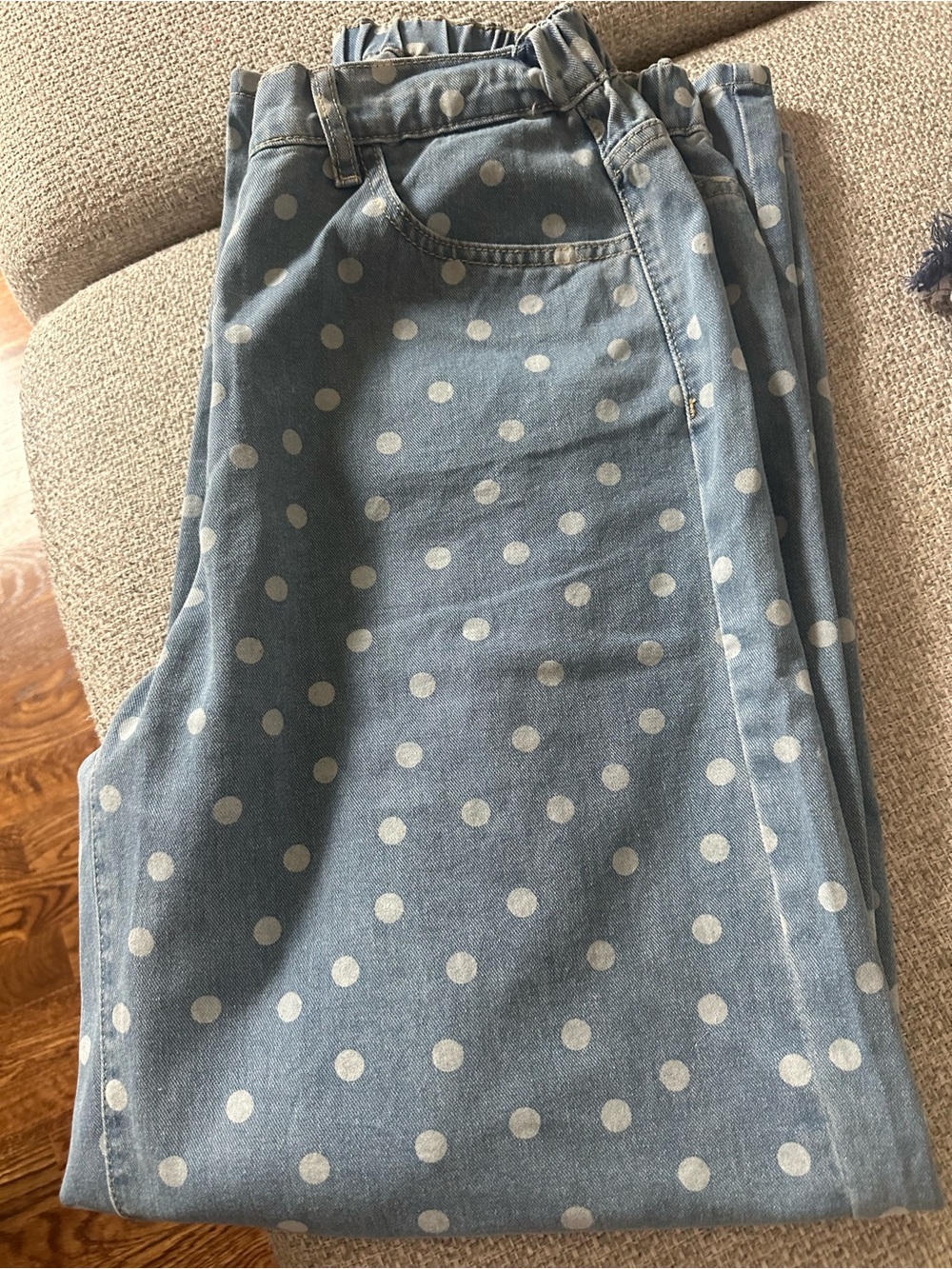 NEW Light Blue Polka Dot Denim Jeans!! SZ OXL